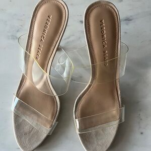 Veronica Beard Clear Strap Heels
